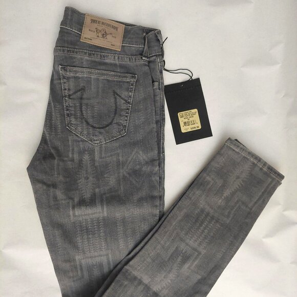 True Religion Denim - True Religion Brand Jeans Abbey Super Skinny Kewa Cross Gray Denim Size 26 $228